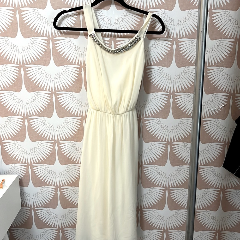Cream Party dress Rhinestone detail 6